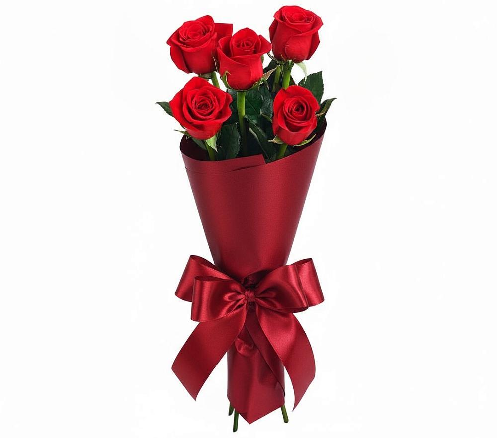 Букет 5 Красных роз Эдлесс Лав в Кизеле