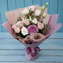 Букет цветов из:  Розы и Лизиантусы в Кизеле