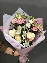 Букет цветов из:  Альстромерии, Розы и Лизиантусы #REPLACE_PRED# Кизеле