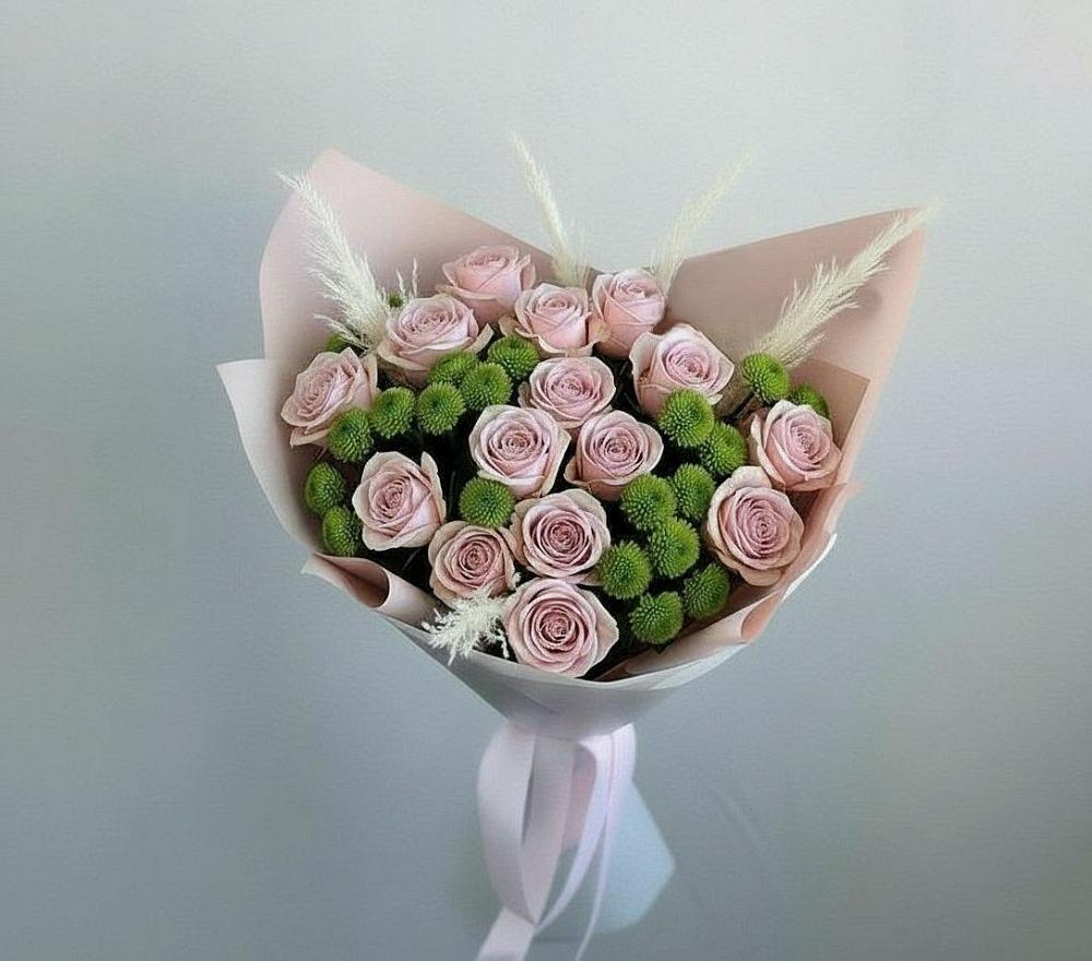 Букет цветов из: Розы и Хризантемы в Кизеле