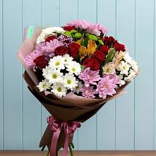 Букет цветов из:  Розы, Хризантемы и Альстромерии в Кизеле