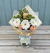 Букет цветов из:  Герберы, Розы и Хризантемы в Кизеле