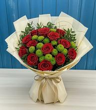 Букет цветов из:  Розы и Хризантемы в Кизеле